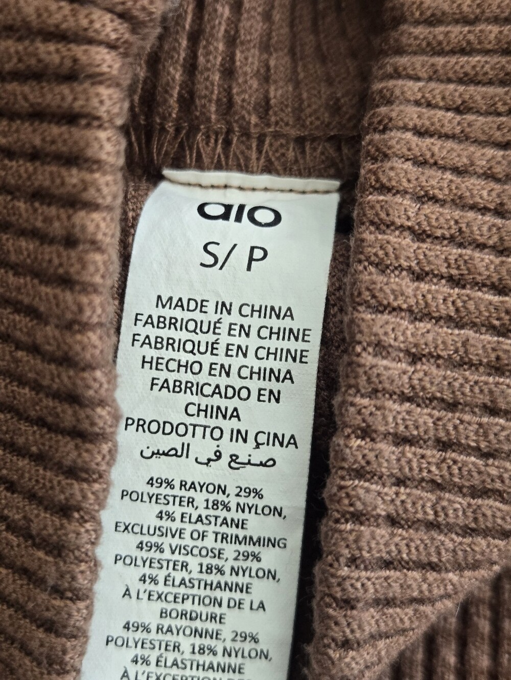 Alo Yoga Waffle Weekend Escape Mock Neck Long Sleeve in Cinnamon Brown sz SMALL - Picture 9 of 9